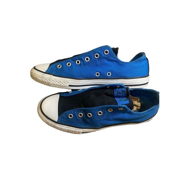 Converse All Star Low Top - Blue And Black Size 5.5 Child's Slip On Shoe No Lace - Picture 4 of 7
